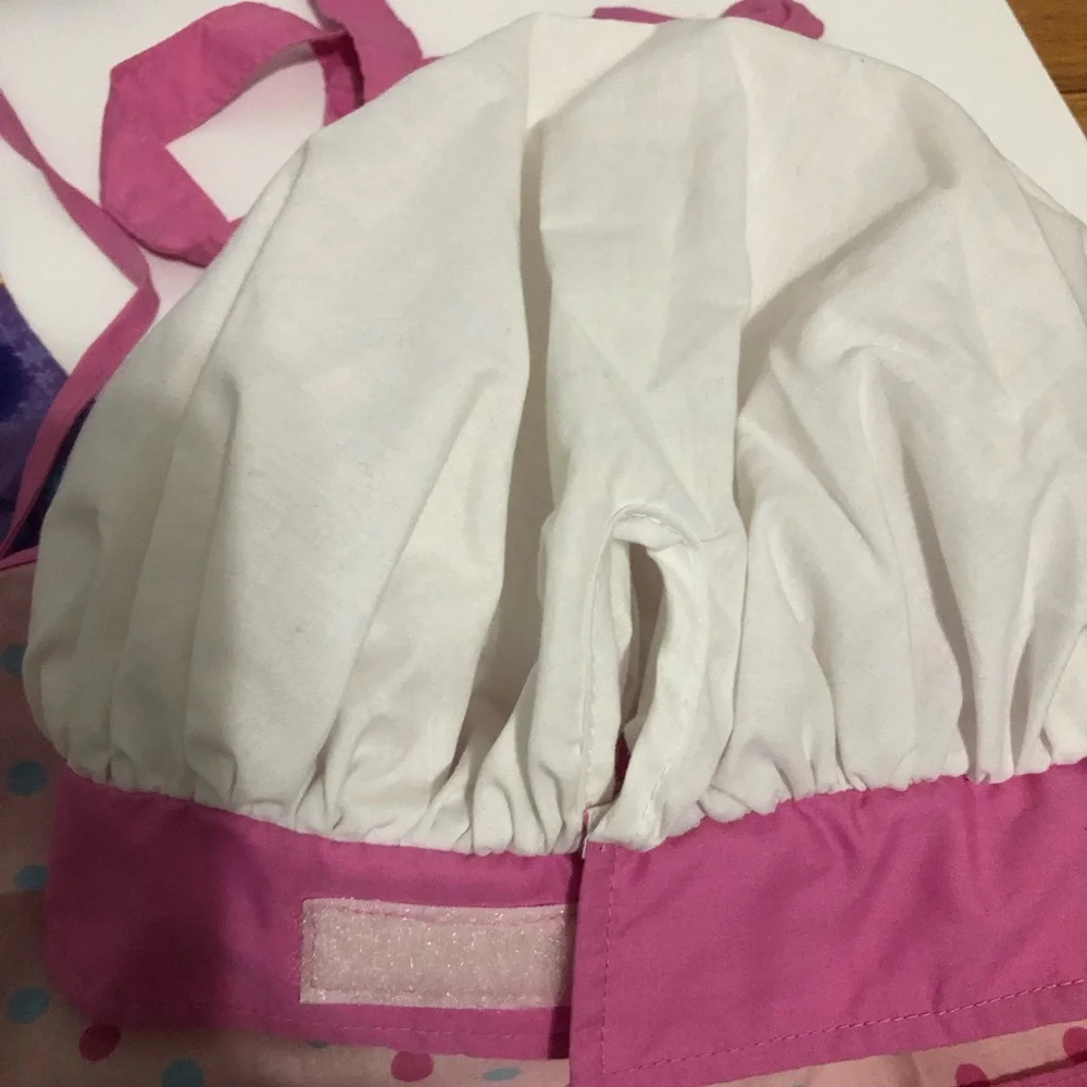 Handmade frozen Anna Elsa apron &‎ Pink Kids' Apron & hat Set cooking baking fun